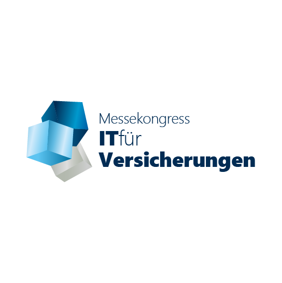 Logo des Messekongress IT, blaue Würfel mit Schriftzug