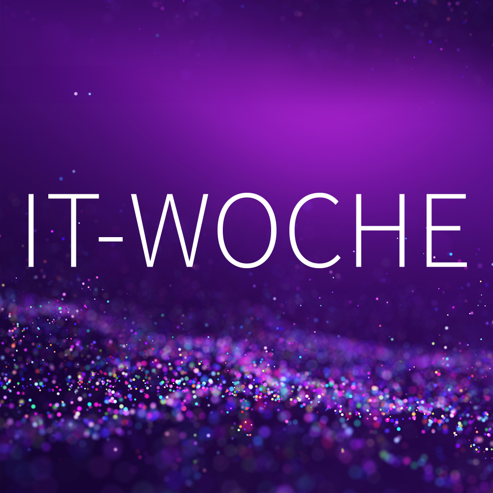 Logo der IT-Woche auf einem abstrakten Hintergrundbild